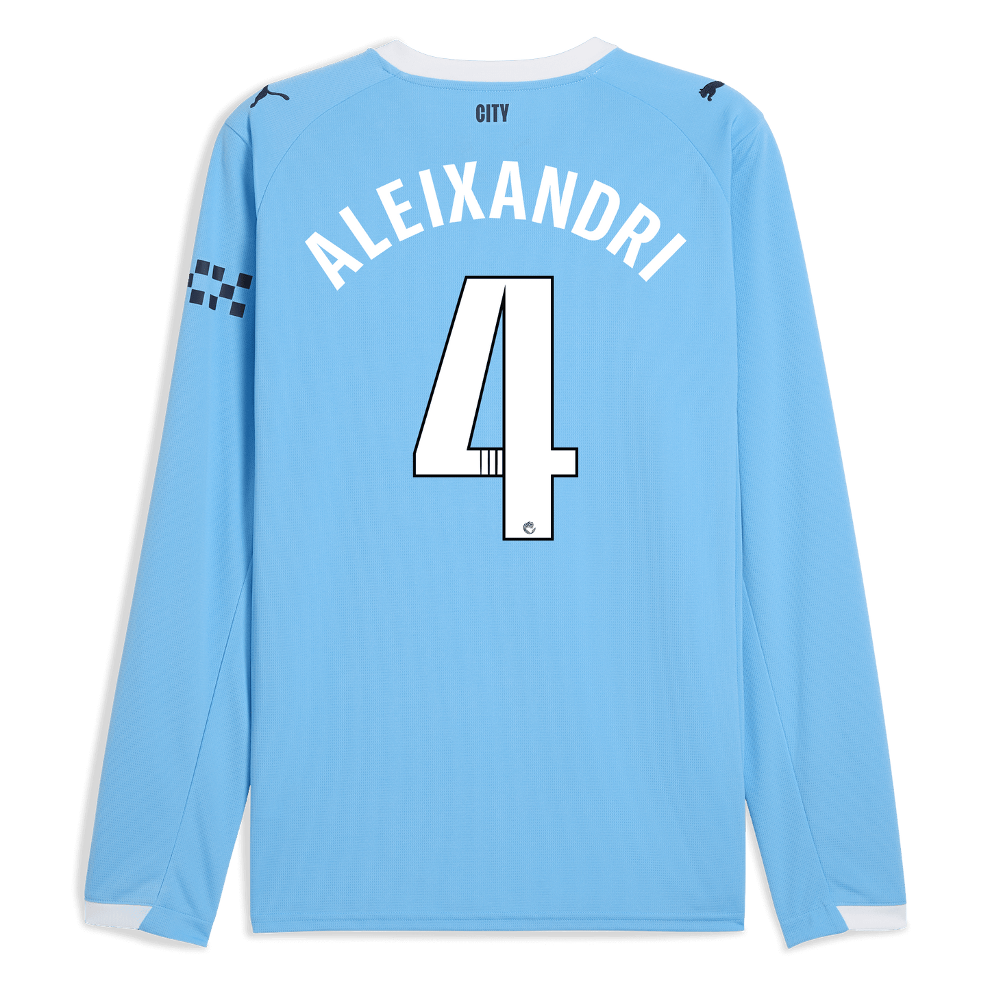 Manchester City Home Jersey 2025/26 Long Sleeve With ALEIXANDRI 4 Printing
