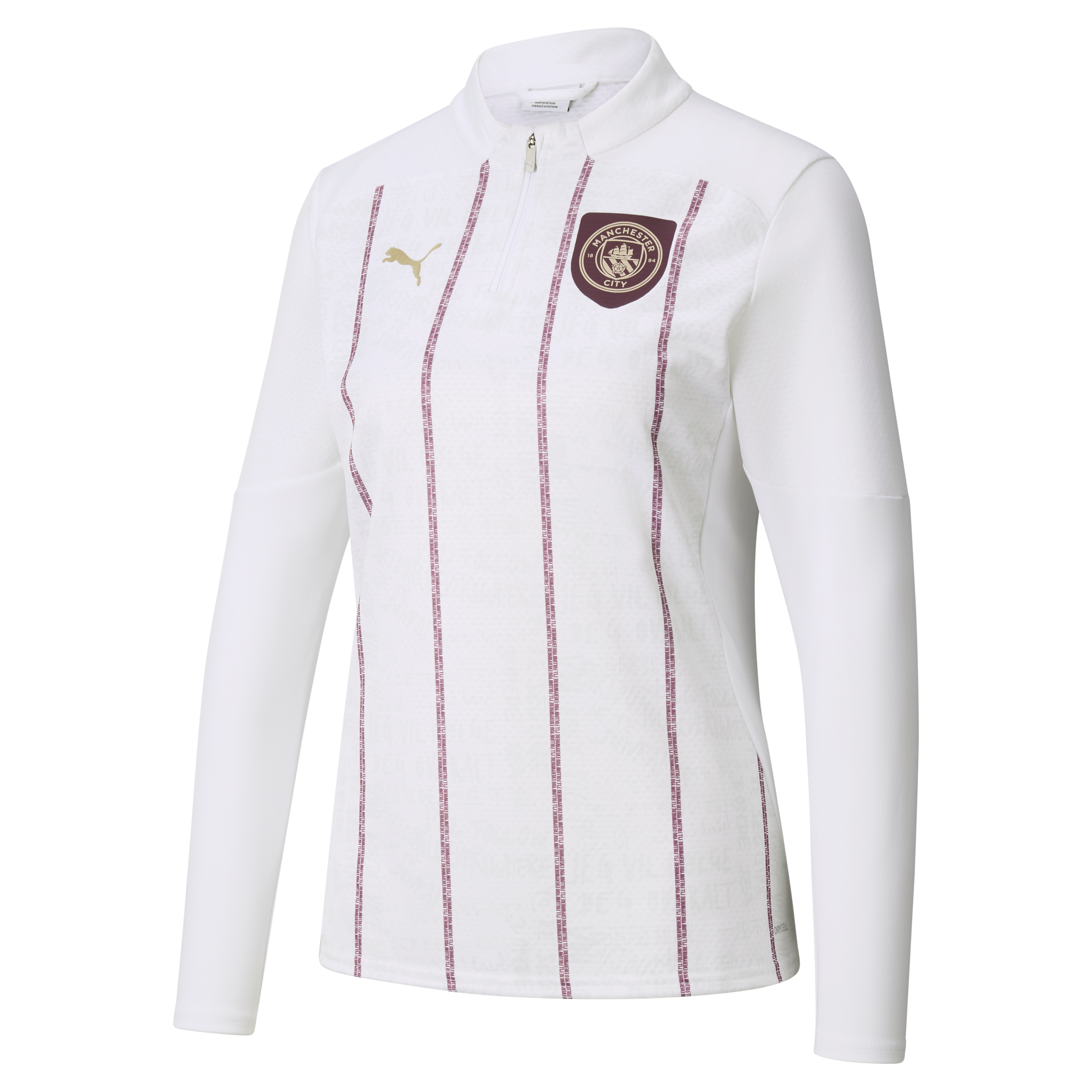 Women's Manchester City Pre-Match 1/4 Zip Top - white