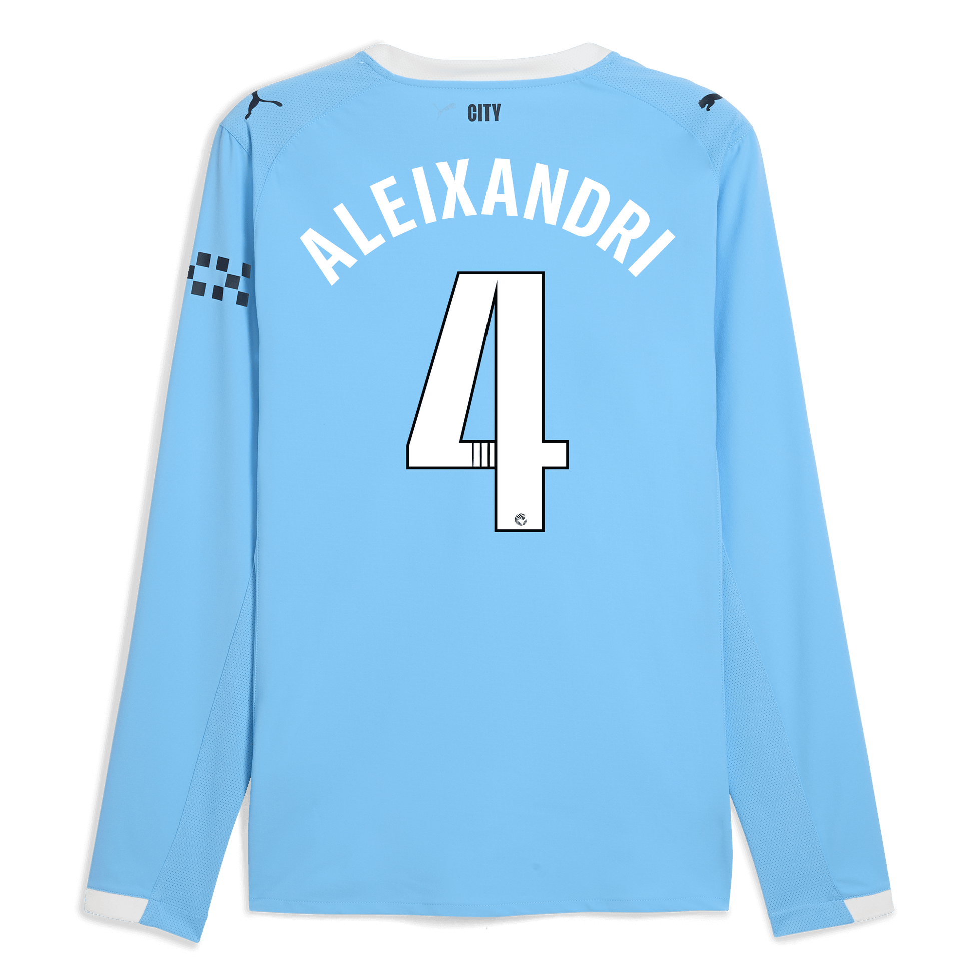 Manchester City Home Authentic Jersey 2025/26 Long Sleeve With ALEIXANDRI 4 Printing