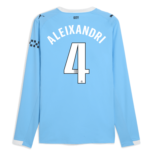 Manchester City Home Authentic Jersey 2025/26 Long Sleeve With ALEIXANDRI 4 Printing
