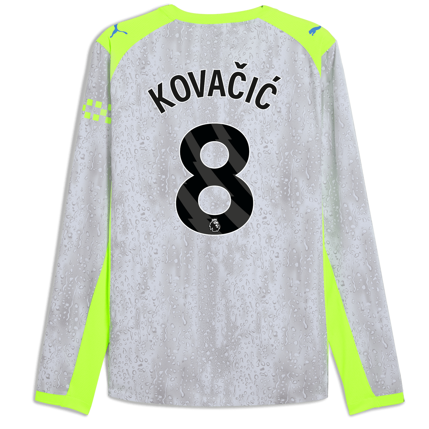 Manchester City Third Authentic Jersey 2025/26 Long Sleeve With KOVAČIĆ 8 Printing - blue