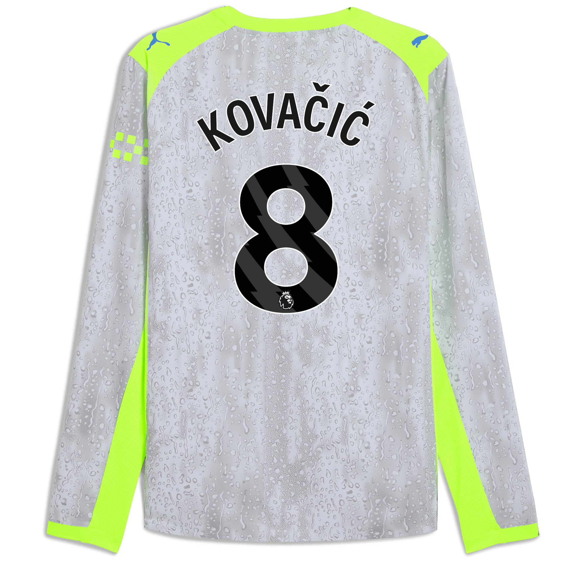 Manchester City Third Authentic Jersey 2025/26 Long Sleeve With KOVAČIĆ 8 Printing - blue
