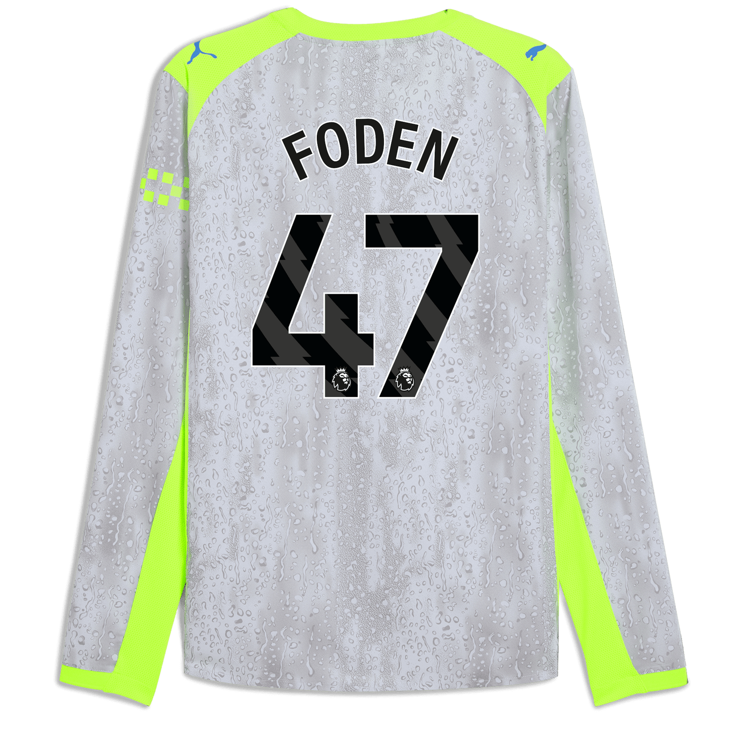 Manchester City Third Authentic Jersey 2025/26 Long Sleeve With FODEN 47 Printing - blue