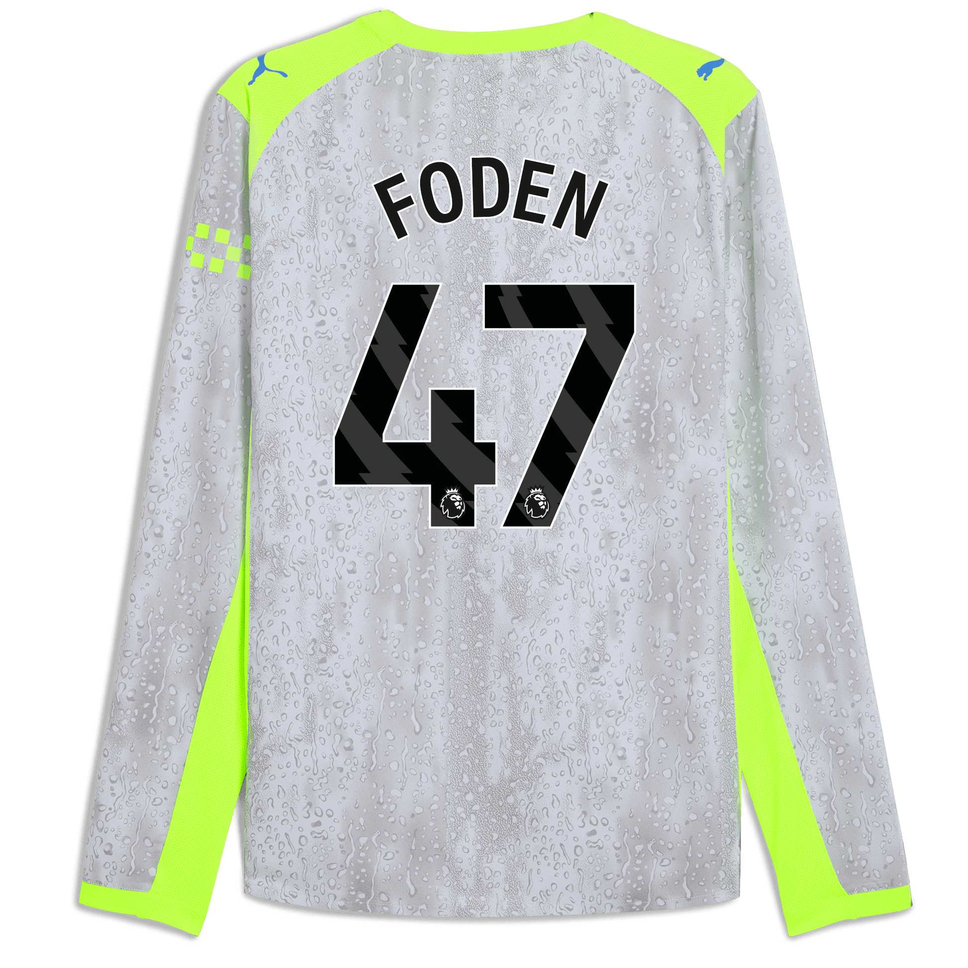 Manchester City Third Authentic Jersey 2025/26 Long Sleeve With FODEN 47 Printing - blue