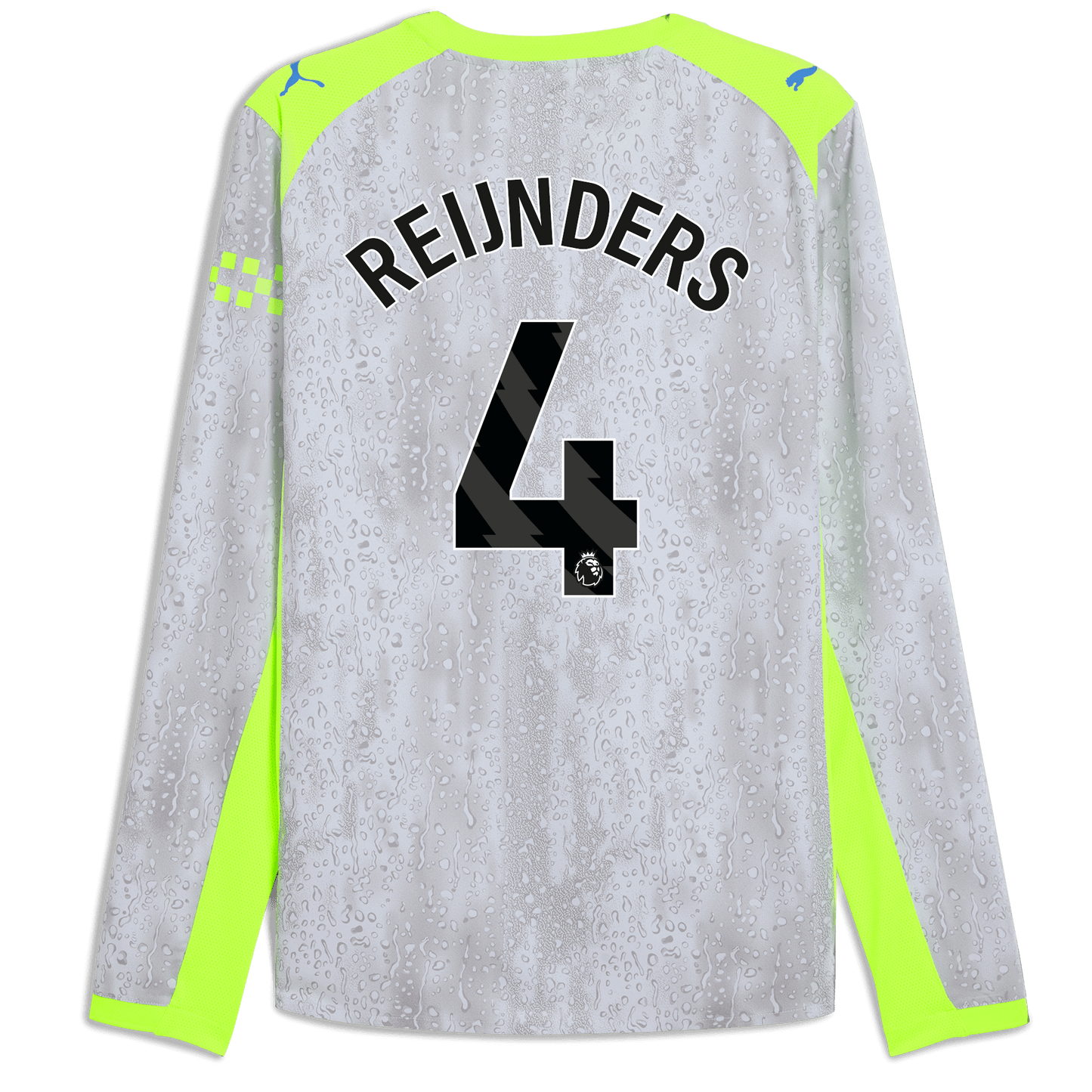 Manchester City Third Authentic Jersey 2025/26 Long Sleeve With REIJNDERS 4 Printing - blue
