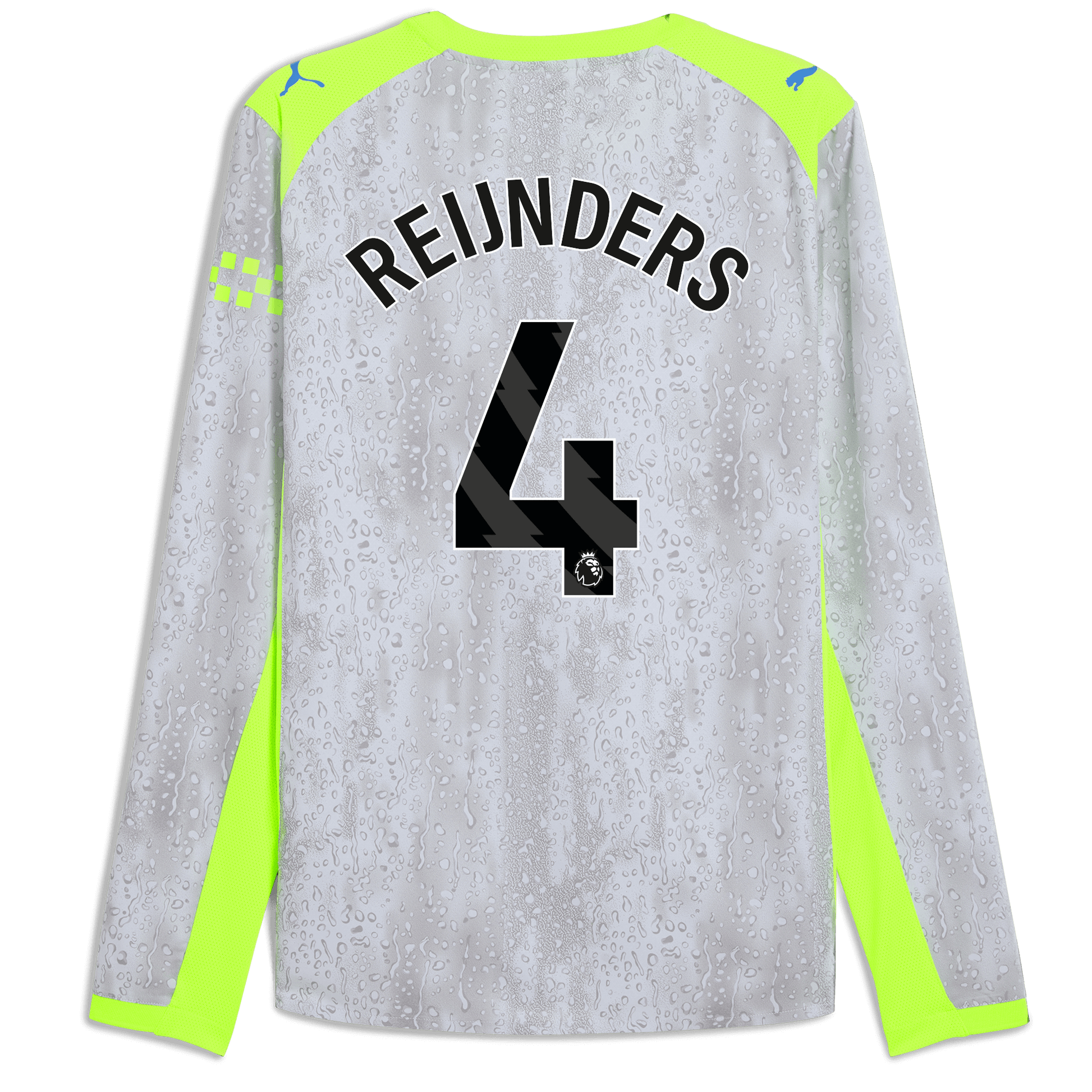 Manchester City Third Authentic Jersey 2025/26 Long Sleeve With REIJNDERS 4 Printing - blue