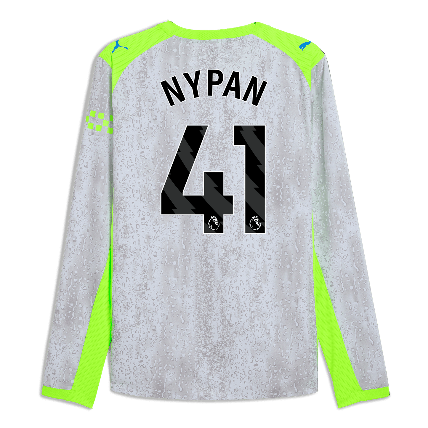 Manchester City Third Authentic Jersey 2025/26 Long Sleeve With NYPAN 41 Printing - blue