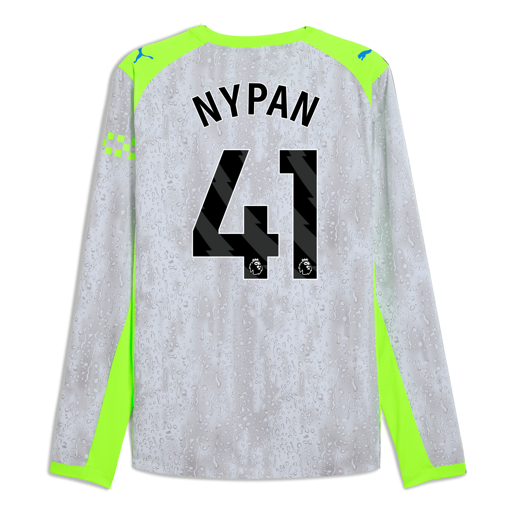 Manchester City Third Authentic Jersey 2025/26 Long Sleeve With NYPAN 41 Printing - blue