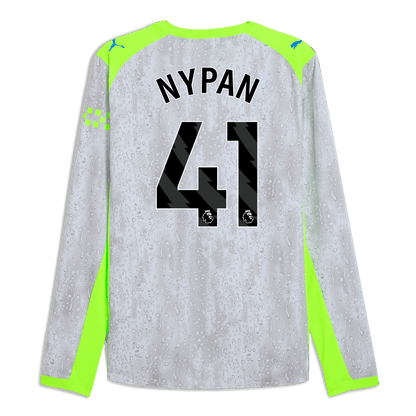 Manchester City Third Authentic Jersey 2025/26 Long Sleeve With NYPAN 41 Printing - blue
