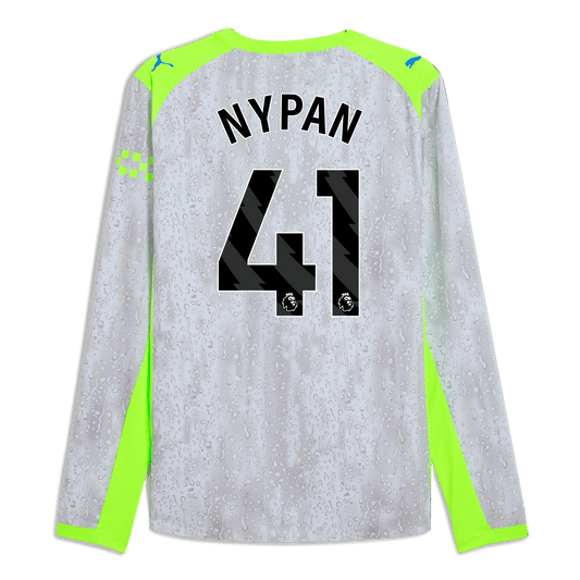 Manchester City Third Authentic Jersey 2025/26 Long Sleeve With NYPAN 41 Printing - blue