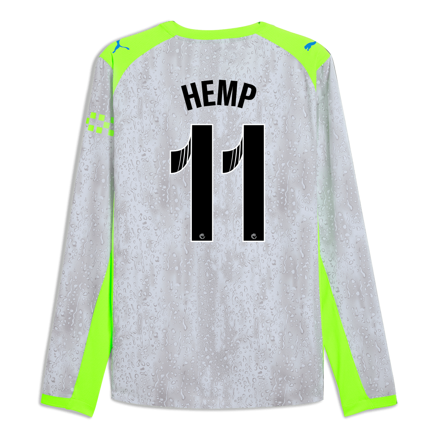 Manchester City Third Authentic Jersey 2025/26 Long Sleeve With HEMP 11 Printing