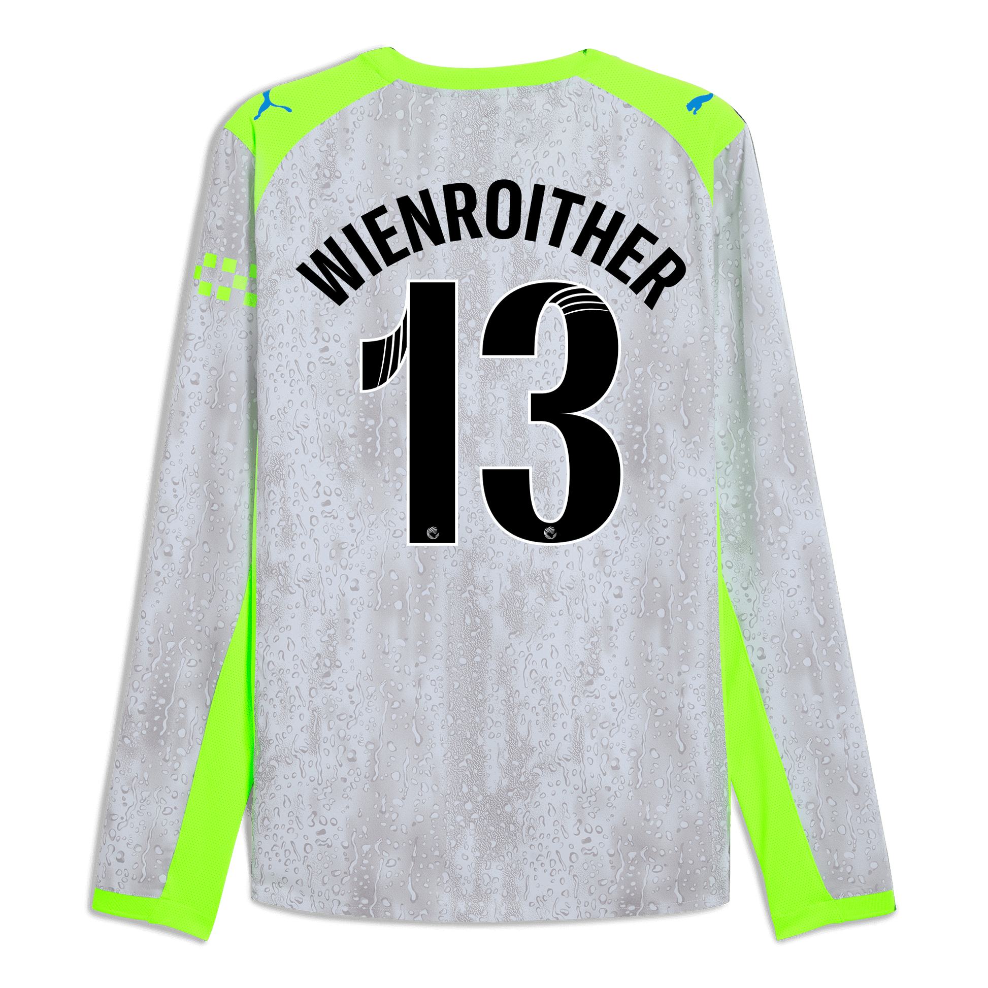 Manchester City Third Authentic Jersey 2025/26 Long Sleeve With WIENROITHER 13 Printing