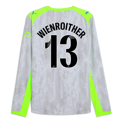 Manchester City Third Authentic Jersey 2025/26 Long Sleeve With WIENROITHER 13 Printing