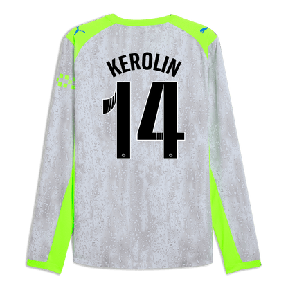 Manchester City Third Authentic Jersey 2025/26 Long Sleeve With KEROLIN 14 Printing