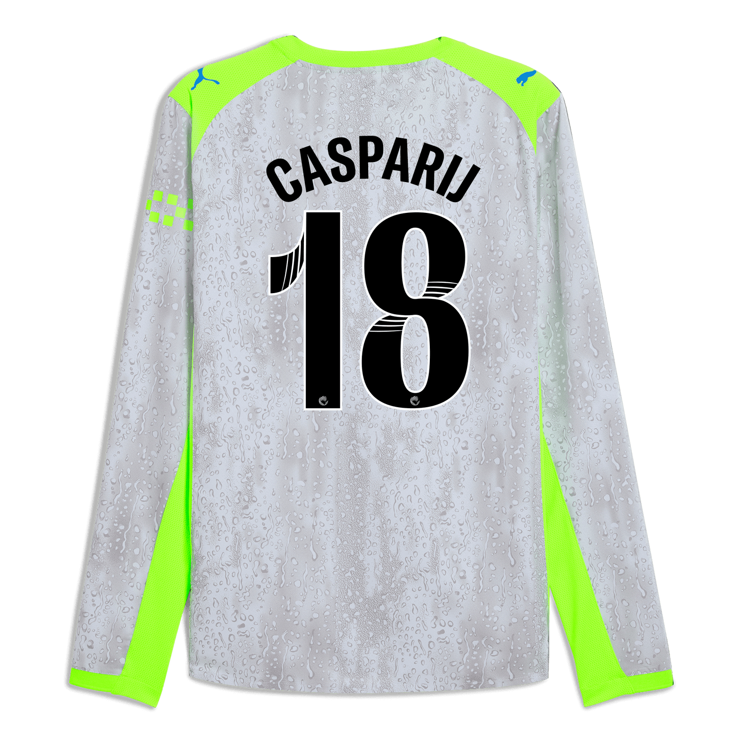 Manchester City Third Authentic Jersey 2025/26 Long Sleeve With CASPARIJ 18 Printing