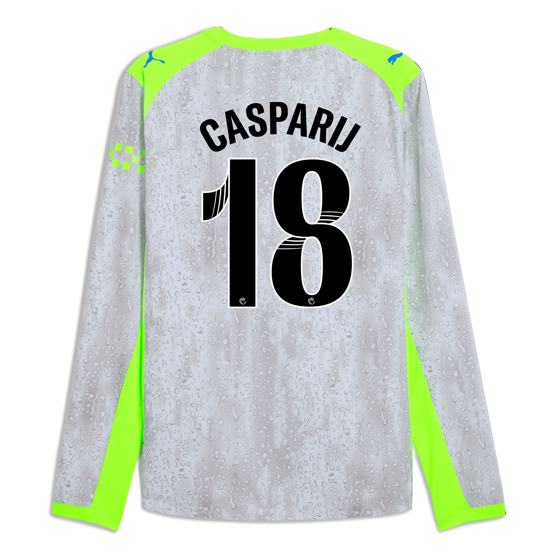 Manchester City Third Authentic Jersey 2025/26 Long Sleeve With CASPARIJ 18 Printing
