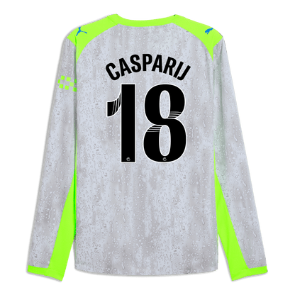 Manchester City Third Authentic Jersey 2025/26 Long Sleeve With CASPARIJ 18 Printing