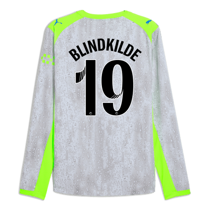 Manchester City Third Authentic Jersey 2025/26 Long Sleeve With BLINDKILDE 19 Printing