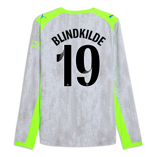 Manchester City Third Authentic Jersey 2025/26 Long Sleeve With BLINDKILDE 19 Printing