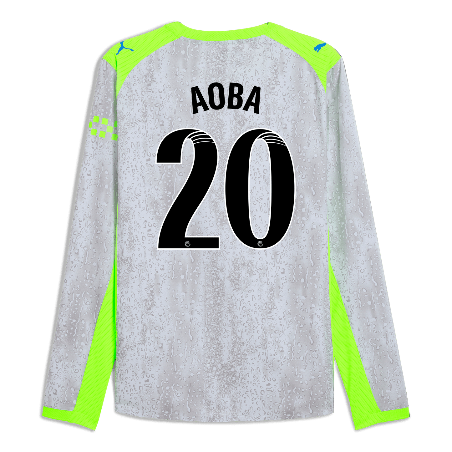 Manchester City Third Authentic Jersey 2025/26 Long Sleeve With AOBA 20 Printing