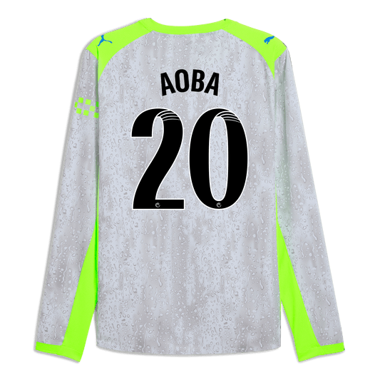 Manchester City Third Authentic Jersey 2025/26 Long Sleeve With AOBA 20 Printing