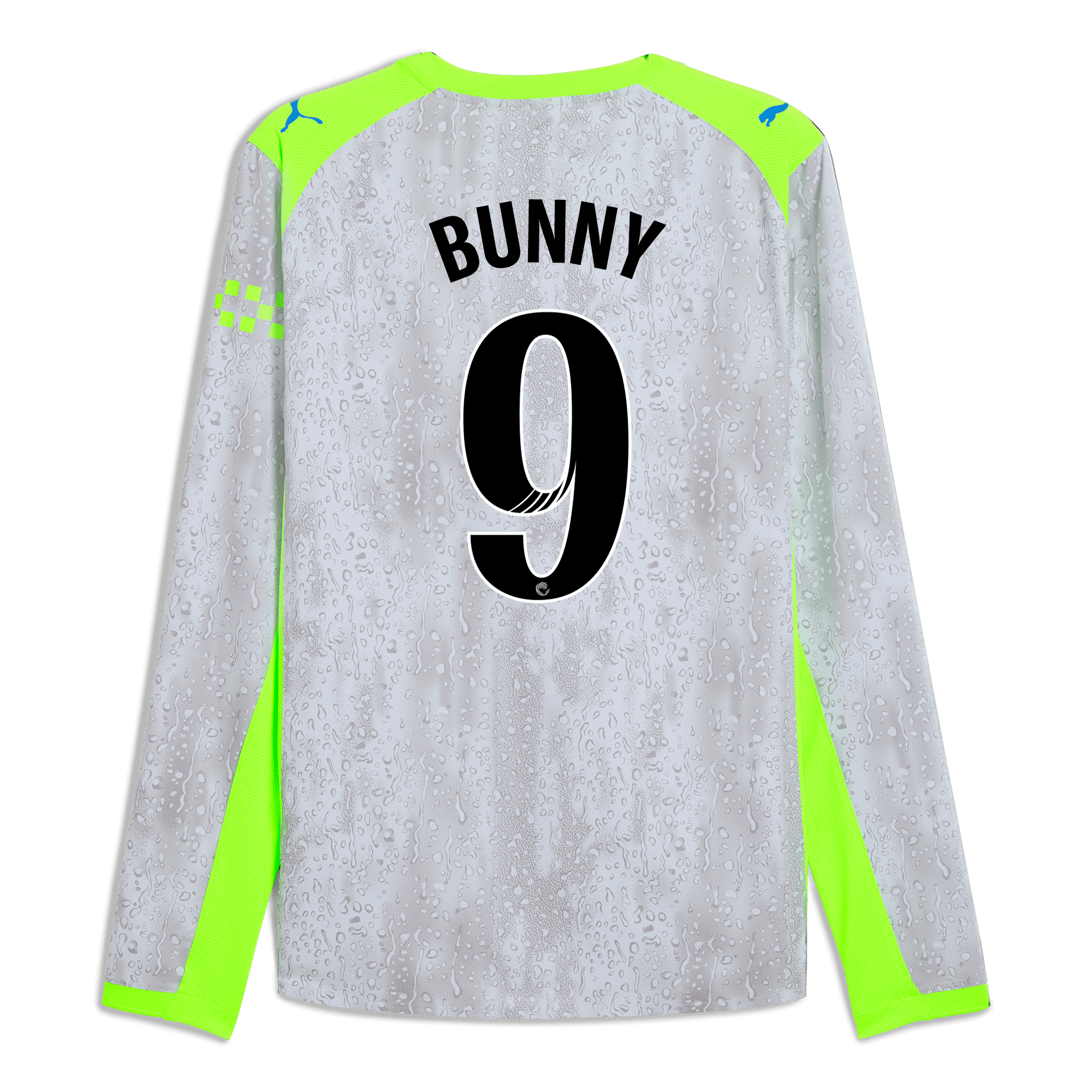 Manchester City Third Authentic Jersey 2025/26 Long Sleeve With BUNNY 9 Printing