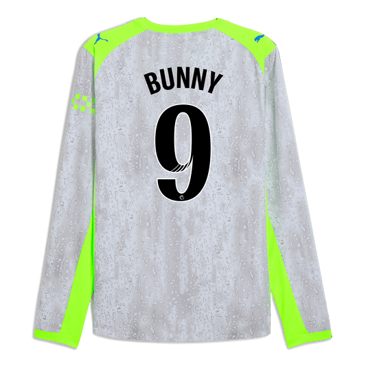 Manchester City Third Authentic Jersey 2025/26 Long Sleeve With BUNNY 9 Printing