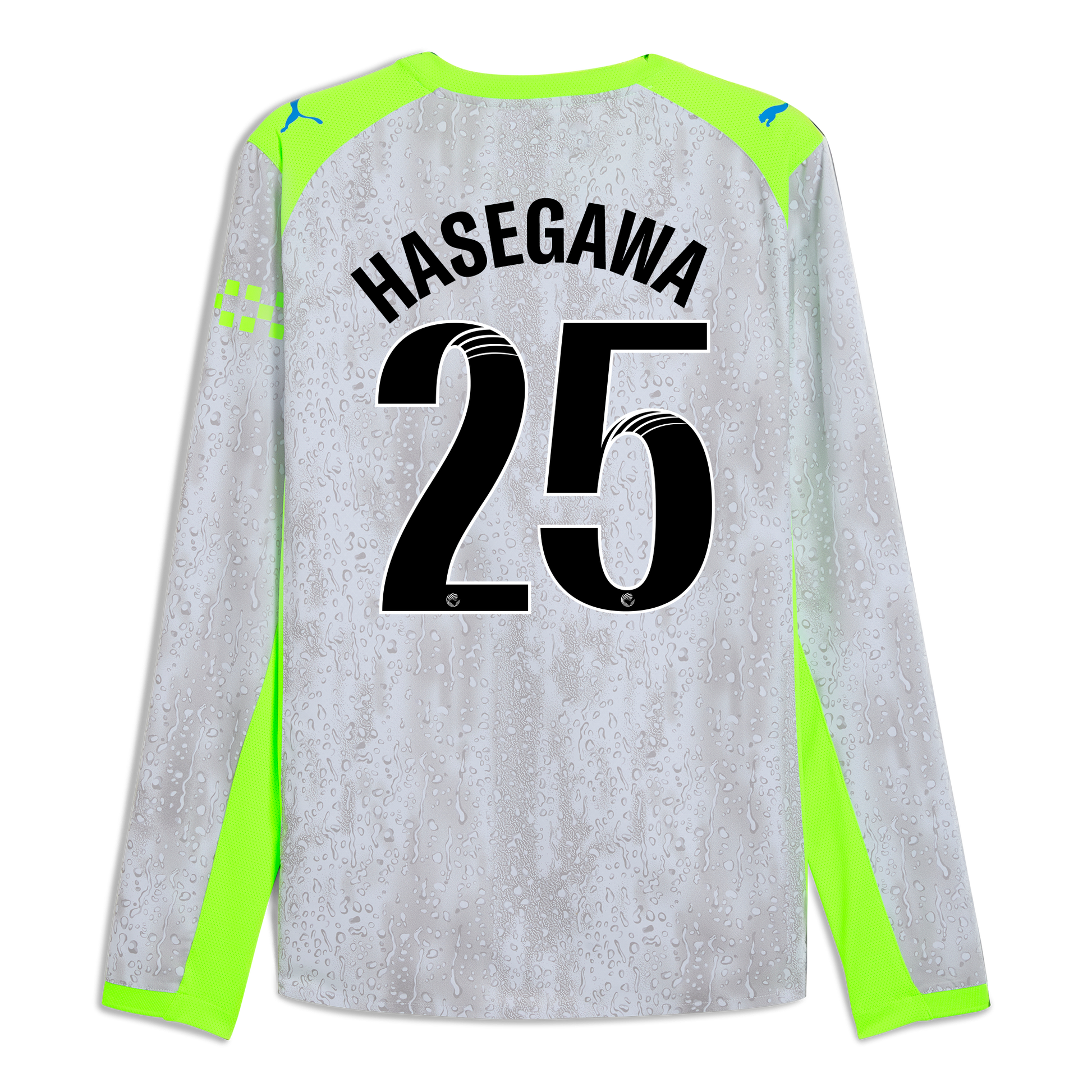 Manchester City Third Authentic Jersey 2025/26 Long Sleeve With HASEGAWA 25 Printing