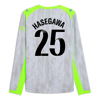 Manchester City Third Authentic Jersey 2025/26 Long Sleeve With HASEGAWA 25 Printing