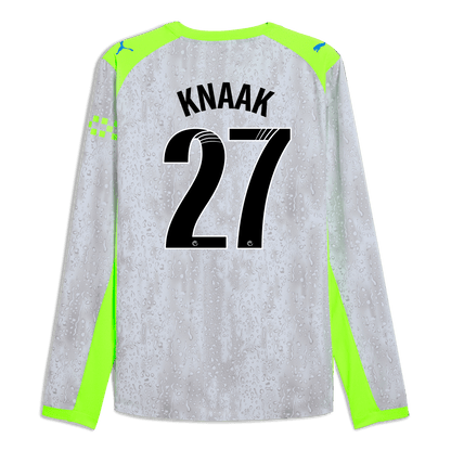 Manchester City Third Authentic Jersey 2025/26 Long Sleeve With KNAAK 27 Printing