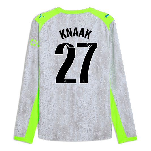 Manchester City Third Authentic Jersey 2025/26 Long Sleeve With KNAAK 27 Printing