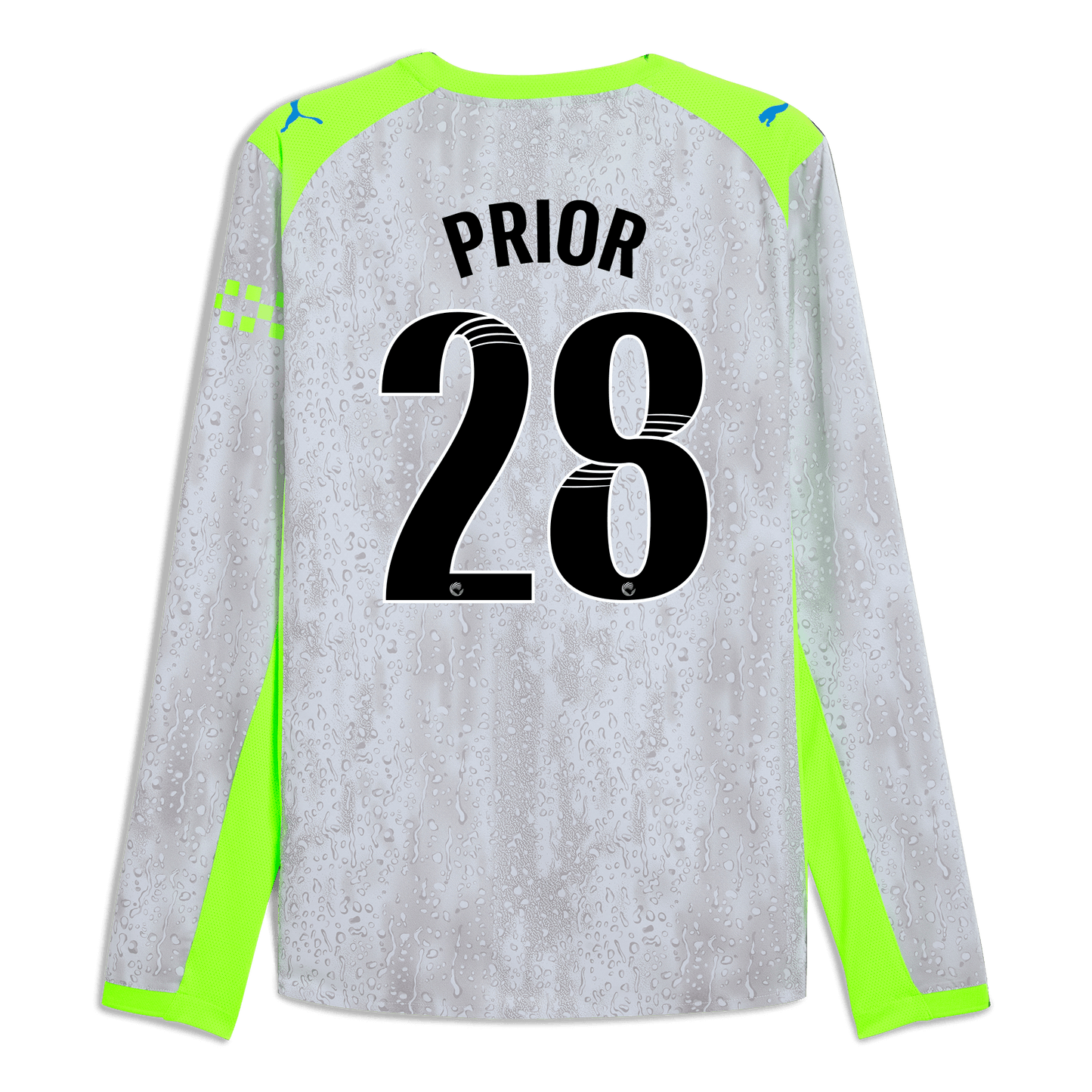 Manchester City Third Authentic Jersey 2025/26 Long Sleeve With PRIOR 28 Printing