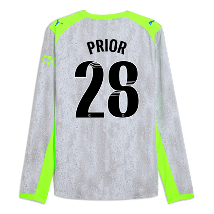 Manchester City Third Authentic Jersey 2025/26 Long Sleeve With PRIOR 28 Printing
