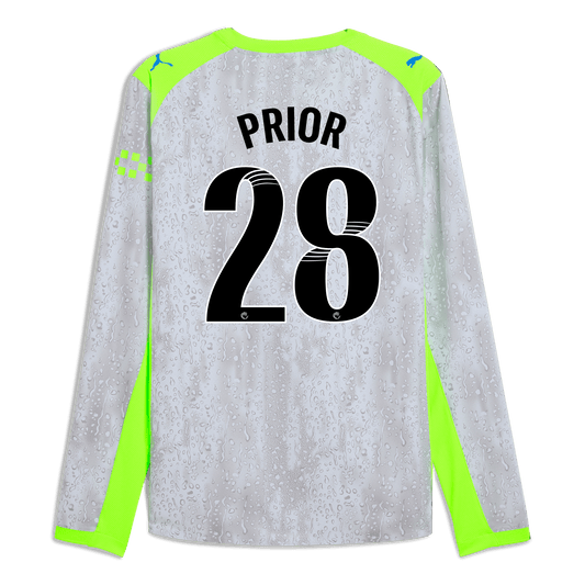 Manchester City Third Authentic Jersey 2025/26 Long Sleeve With PRIOR 28 Printing