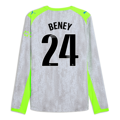 Manchester City Third Authentic Jersey 2025/26 Long Sleeve With BENEY 24 Printing