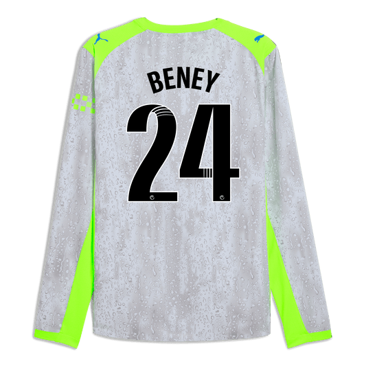 Manchester City Third Authentic Jersey 2025/26 Long Sleeve With BENEY 24 Printing