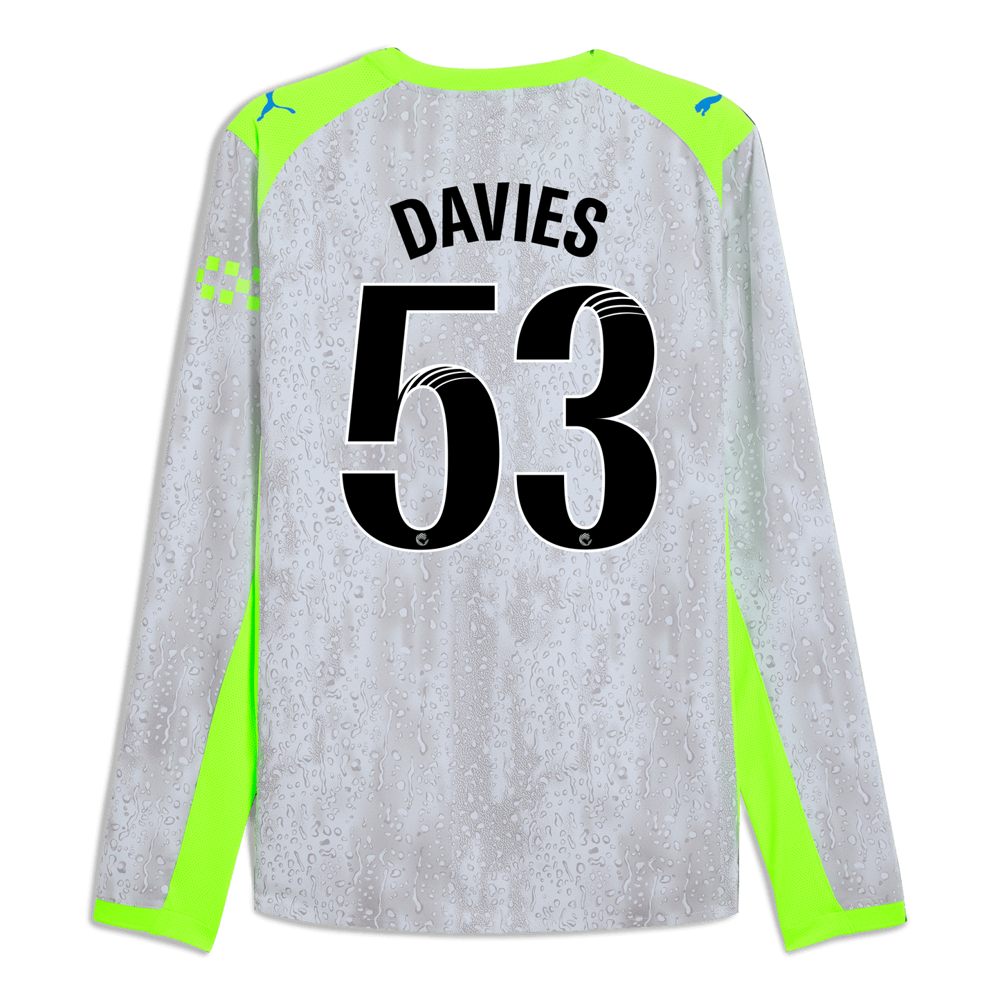 Manchester City Third Authentic Jersey 2025/26 Long Sleeve With DAVIES 53 Printing