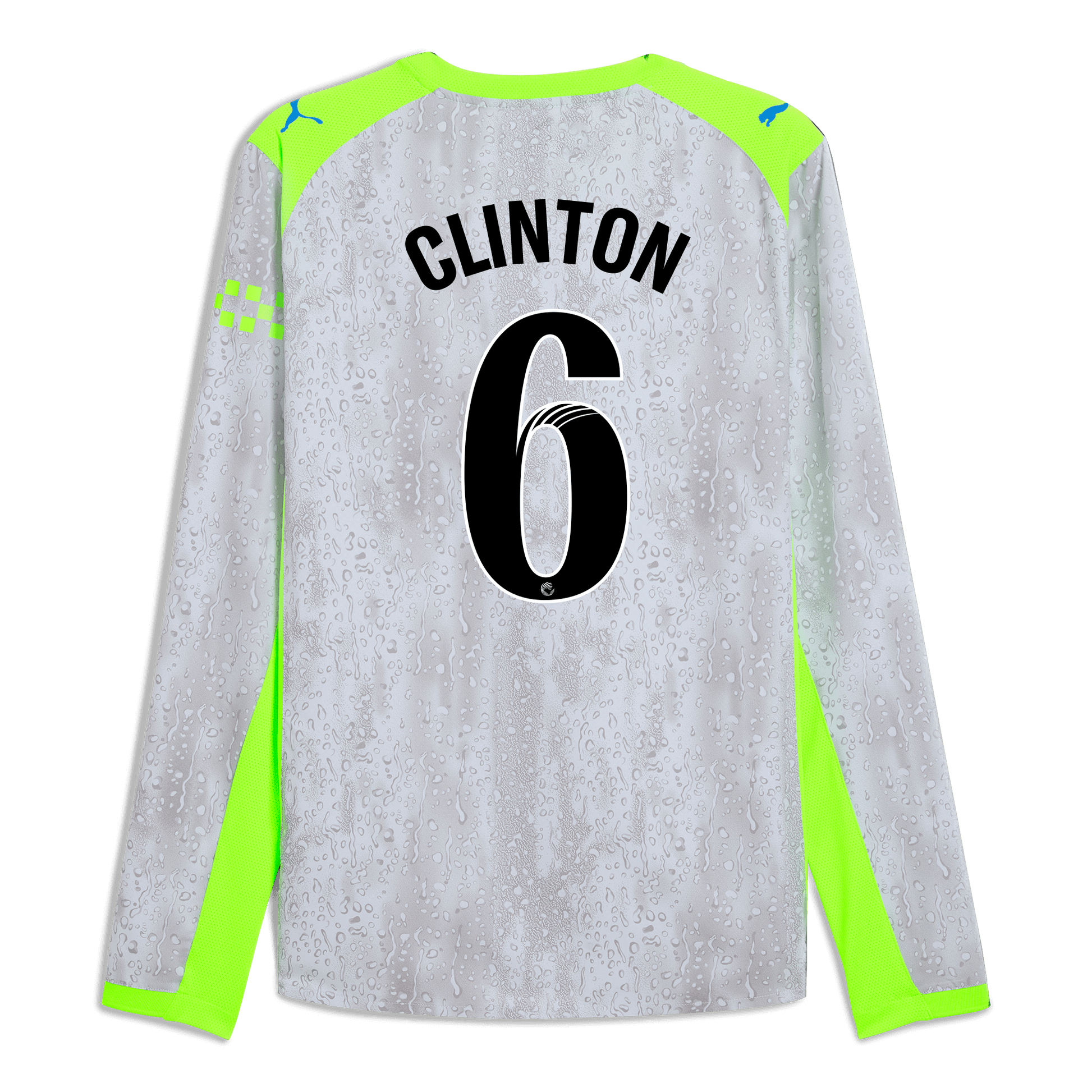 Manchester City Third Authentic Jersey 2025/26 Long Sleeve With CLINTON 6 Printing