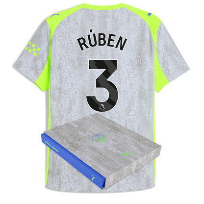 Manchester City Third Authentic Jersey 2025/26 With RÚBEN 3 Printing in Gift Box - blue