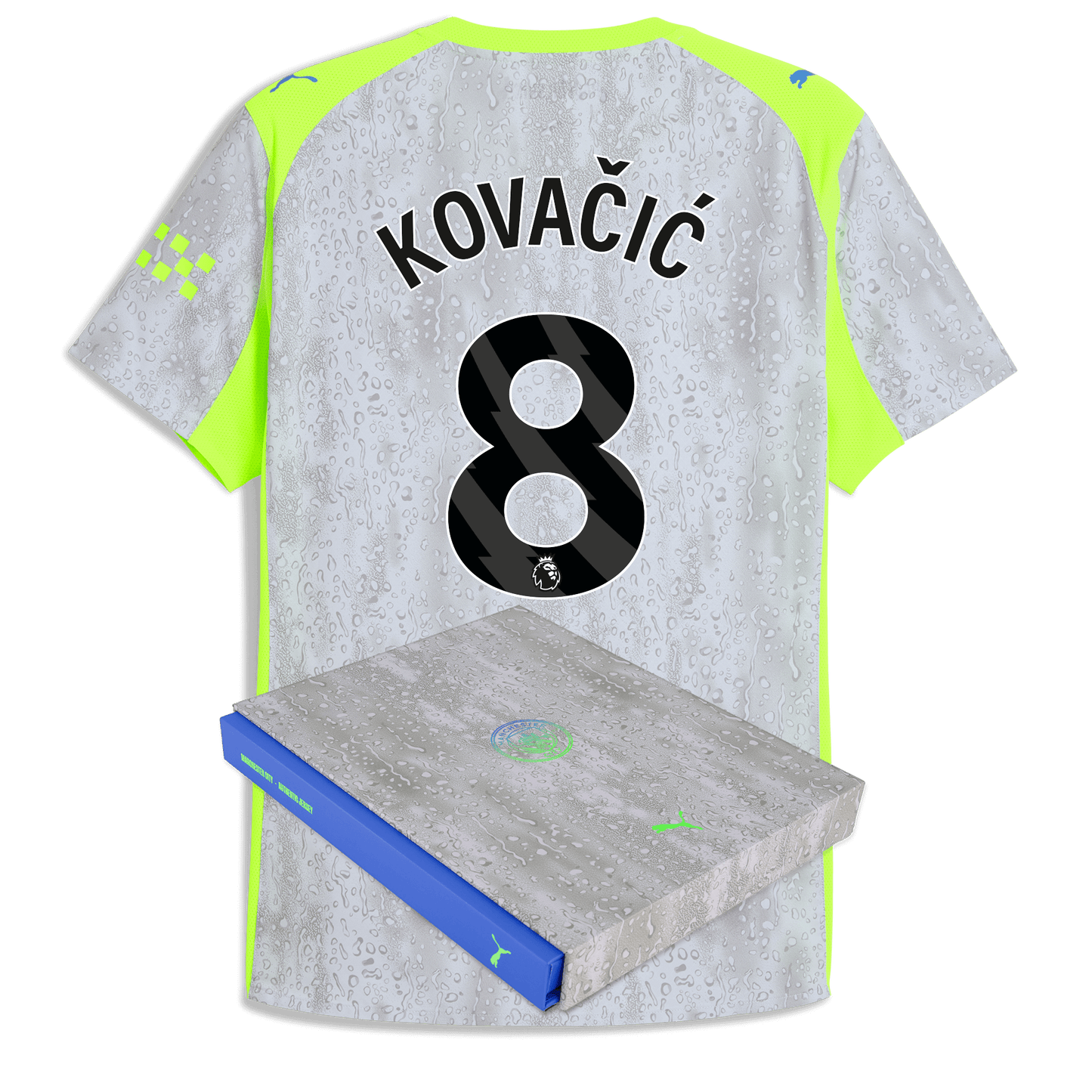 Manchester City Third Authentic Jersey 2025/26 With KOVAČIĆ 8 Printing in Gift Box - blue
