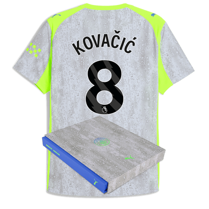 Manchester City Third Authentic Jersey 2025/26 With KOVAČIĆ 8 Printing in Gift Box - blue