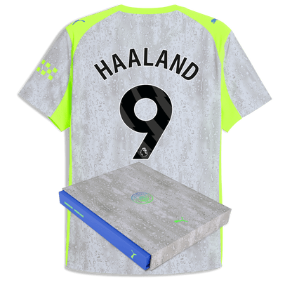 Manchester City Third Authentic Jersey 2025/26 With HAALAND 9 Printing in Gift Box - blue