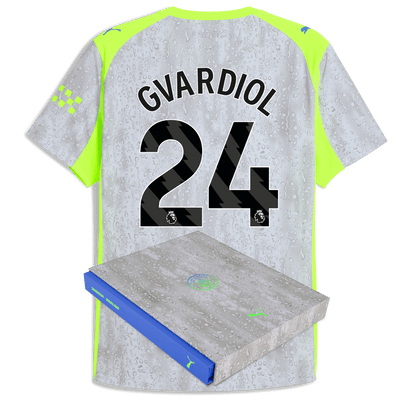 Manchester City Third Authentic Jersey 2025/26 With GVARDIOL 24 Printing in Gift Box - blue