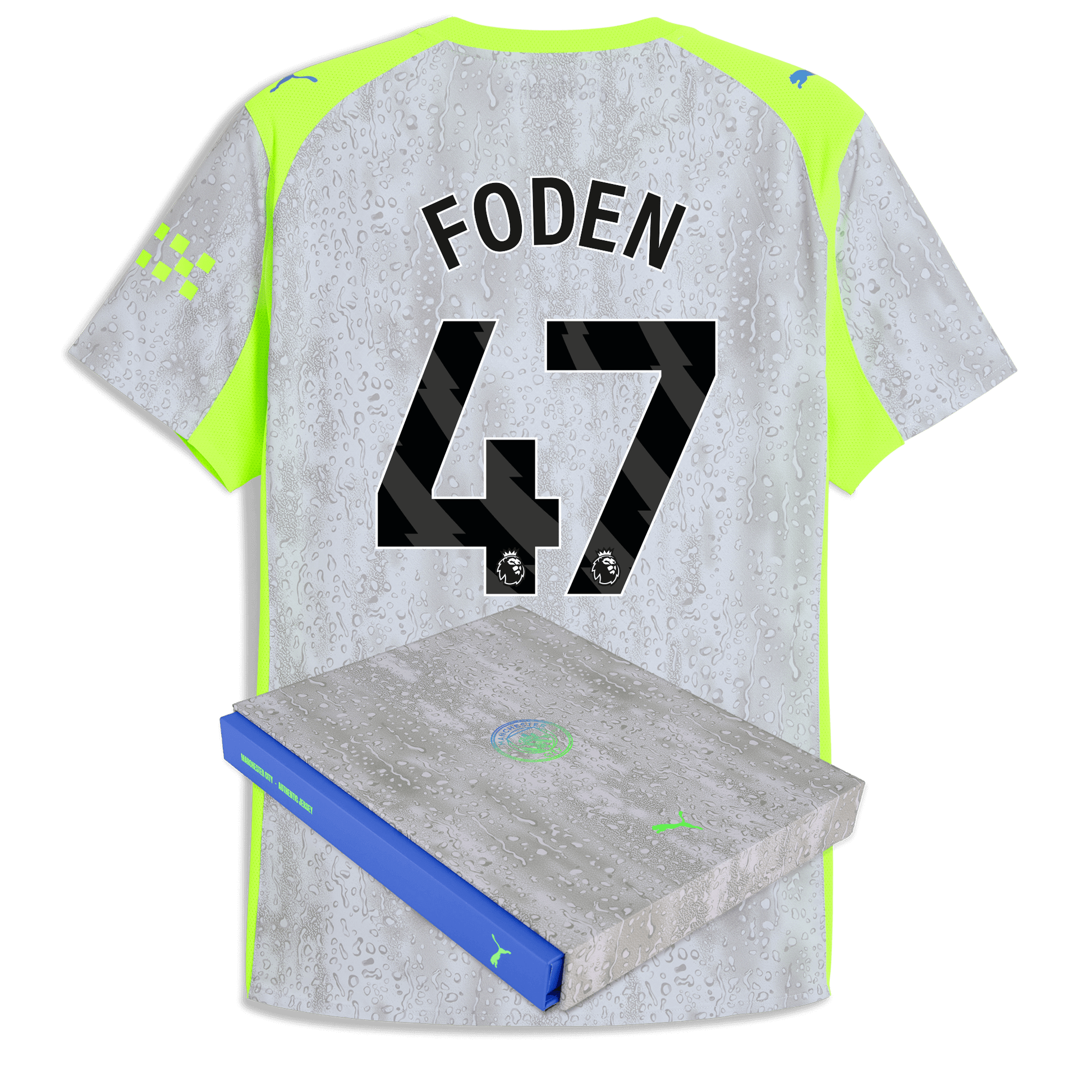 Manchester City Third Authentic Jersey 2025/26 With FODEN 47 Printing in Gift Box - blue