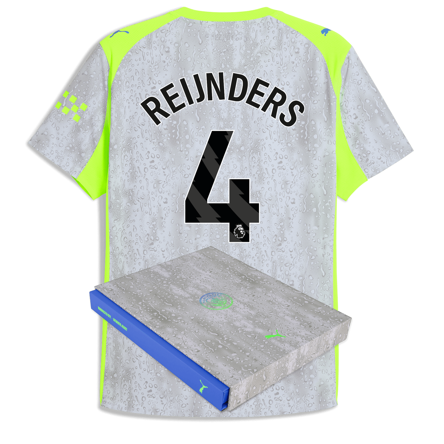 Manchester City Third Authentic Jersey 2025/26 With REIJNDERS 4 Printing in Gift Box - blue