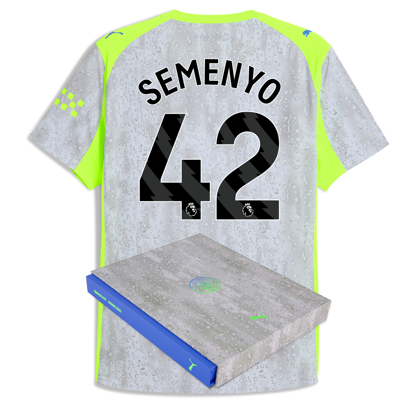 Manchester City Third Authentic Jersey 2025/26 With SEMENYO 42 Printing in Gift Box - blue