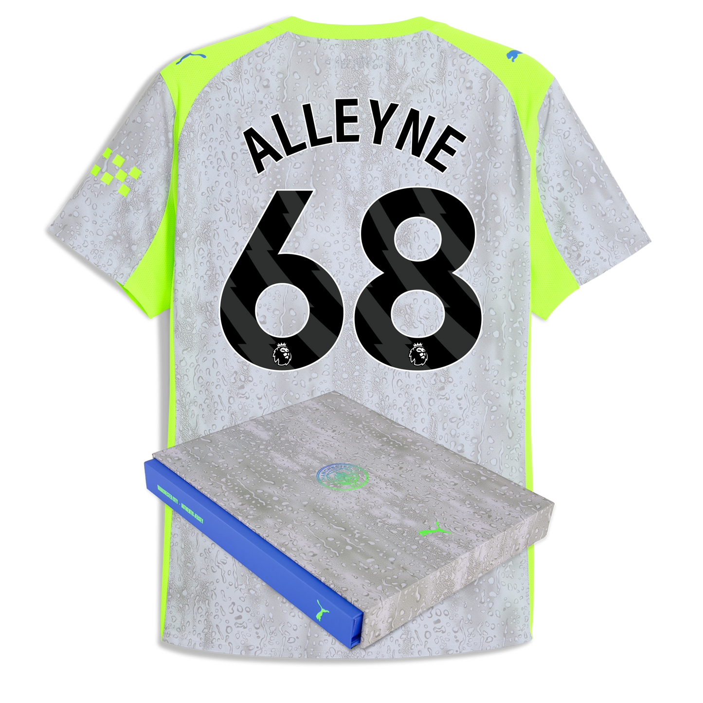 Manchester City Third Authentic Jersey 2025/26 With ALLEYNE 68 Printing in Gift Box - blue