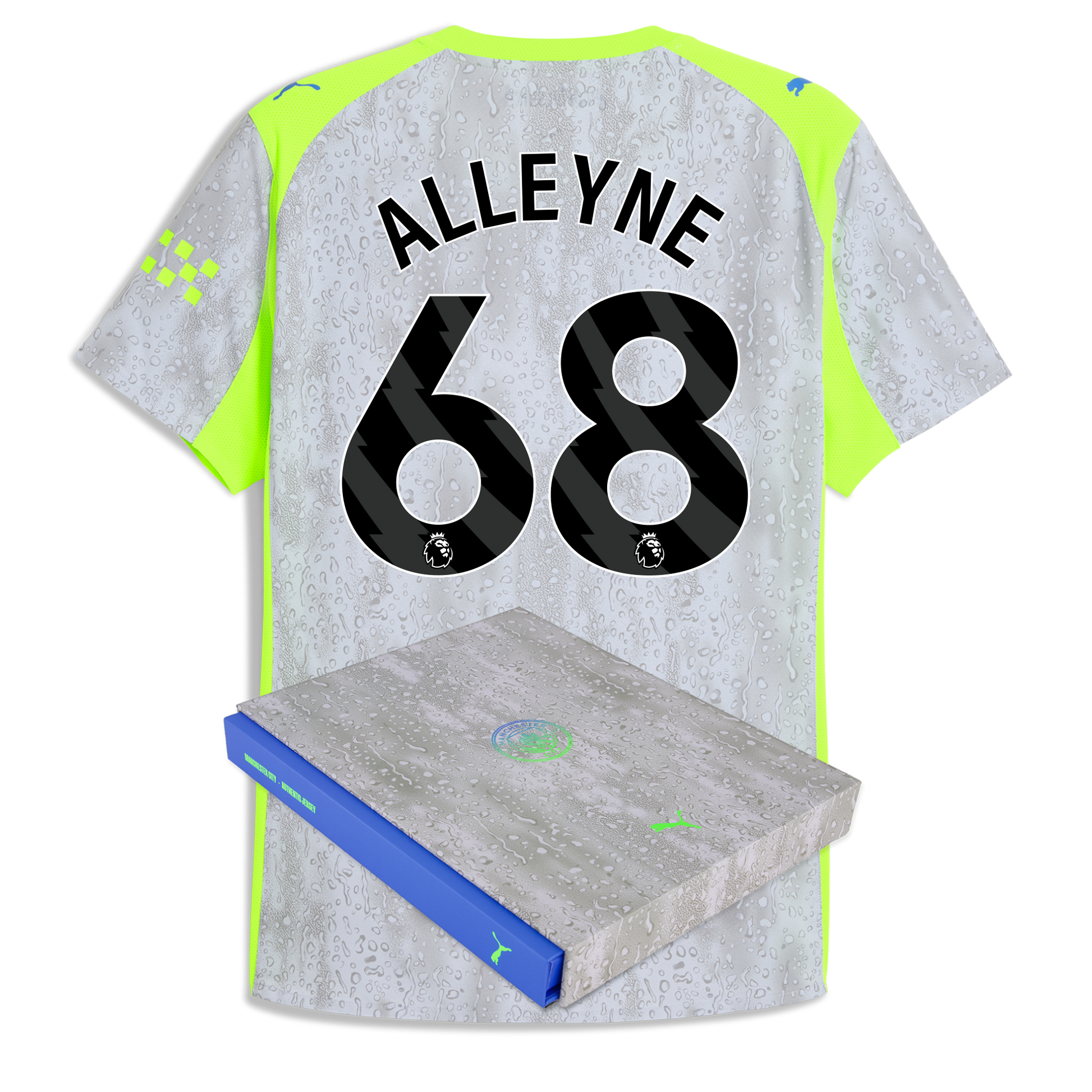 Manchester City Third Authentic Jersey 2025/26 With ALLEYNE 68 Printing in Gift Box - blue