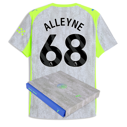Manchester City Third Authentic Jersey 2025/26 With ALLEYNE 68 Printing in Gift Box - blue