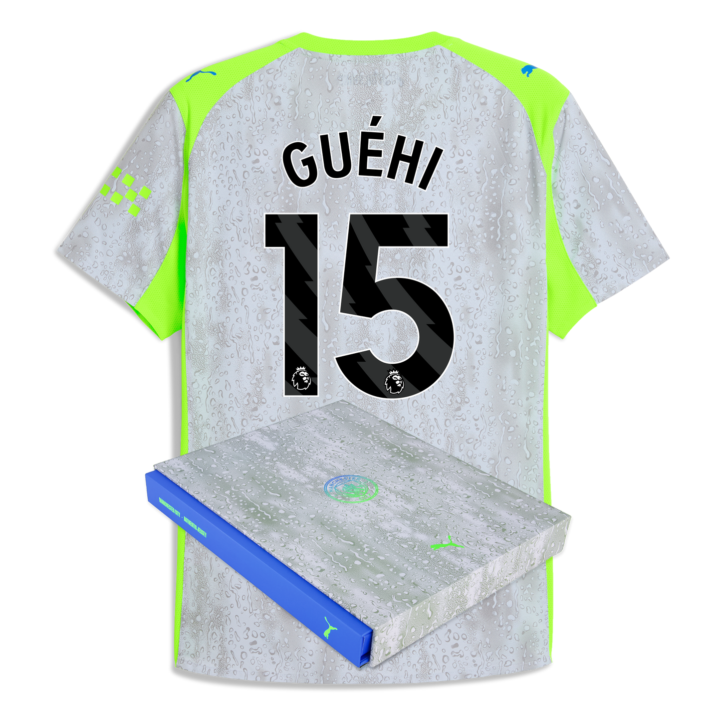 Manchester City Third Authentic Jersey 2025/26 With GUÉHI 15 Printing in Gift Box - blue